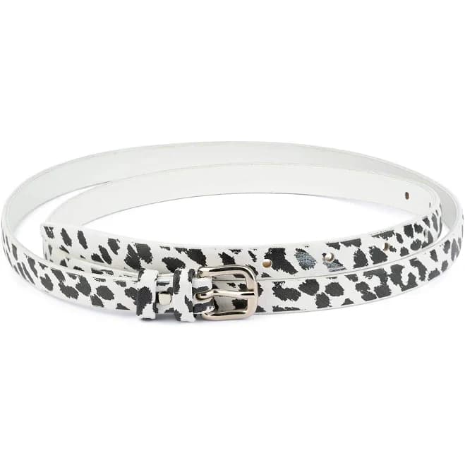 Capo Pelle Women's Zebra Print Skinny Belt