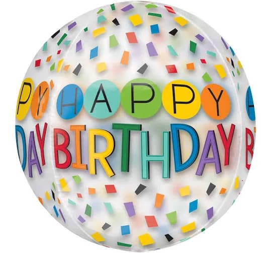 Orbz Happy Birthday Rainbow Balloon