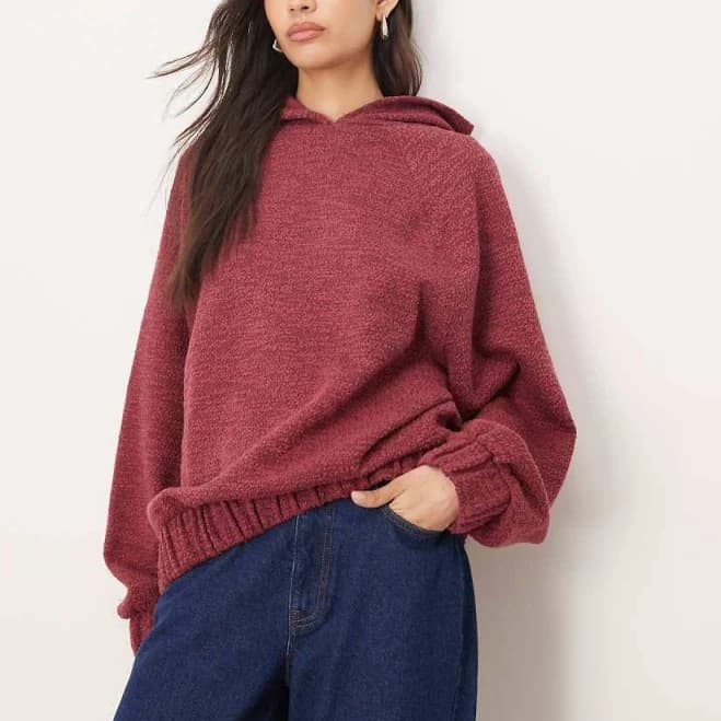 ASOS Mottled Tie Hem Hoodie