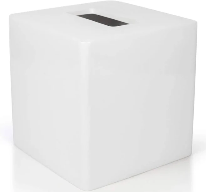 White Modern Tissue Box Cover
