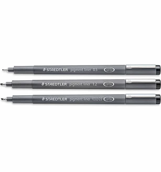 Staedtler Pigment Liner Pens Set of 3