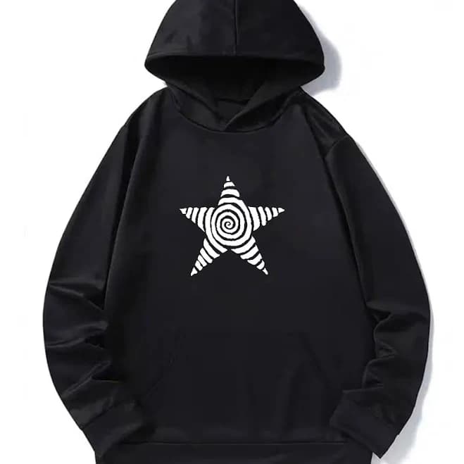 Men's Loose Fit Graphic Hoodie with Kangaroo Pocket