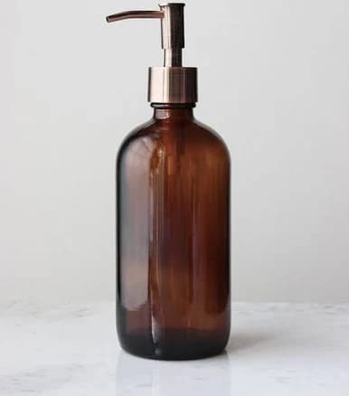 rail19 Market Amber Glass Soap Dispenser