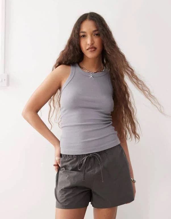 Weekday Ribbed Racer Tank Top