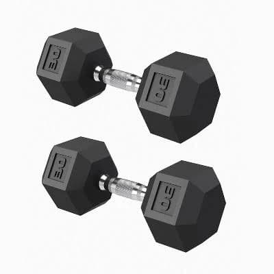 Garvee Rubber Encased Hex Dumbbell Set