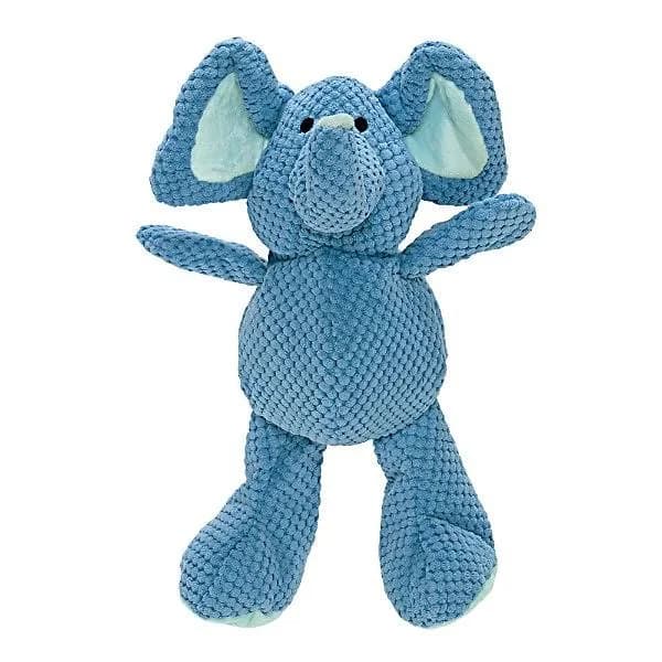 GoDog Checkers Elephant Squeaky Plush Dog Toy