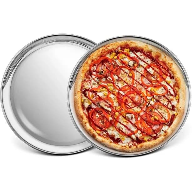12 Stainless Steel Round Pizza Pan for Healthy Oven Baking