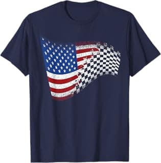 Checkered American Flag Racing T-Shirt