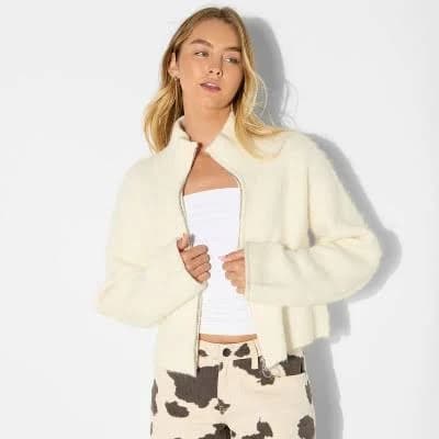 Wild Fable Women's Full Zip Mock Turtleneck Cardigan