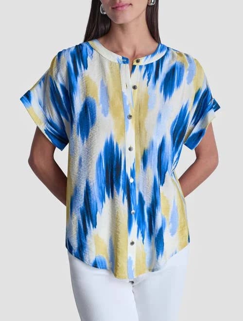 DKNY Women's Abstract Print Button-Up Shirt