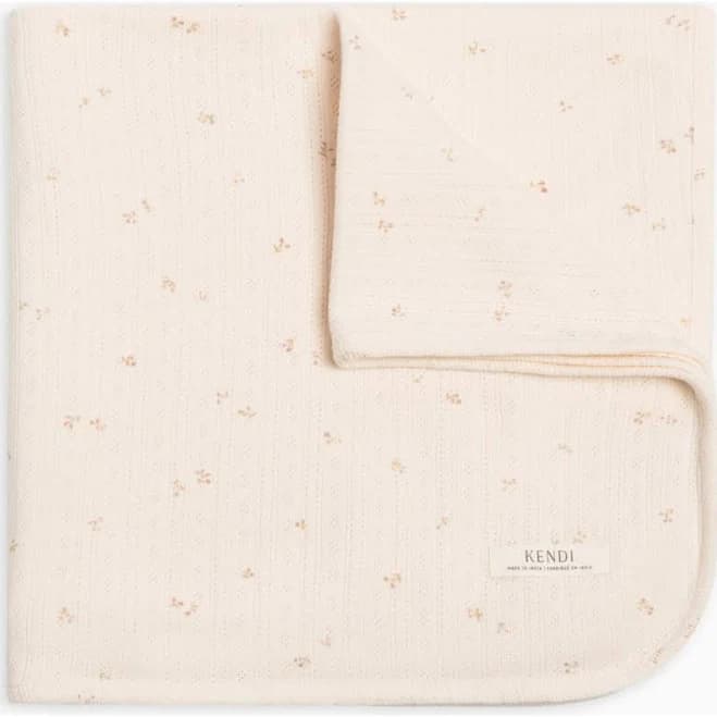 Colored Organics Loren Floral Pointelle Swaddle Blanket