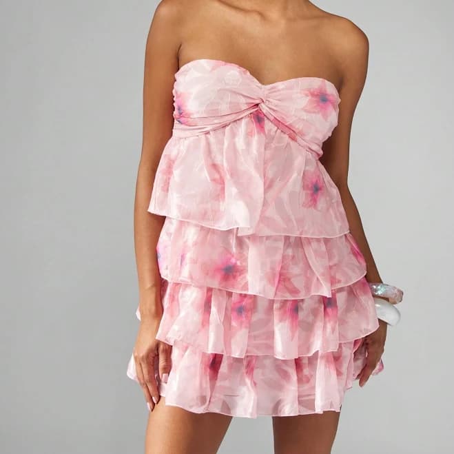 Missguided Tiered Ruffle Mini Dress