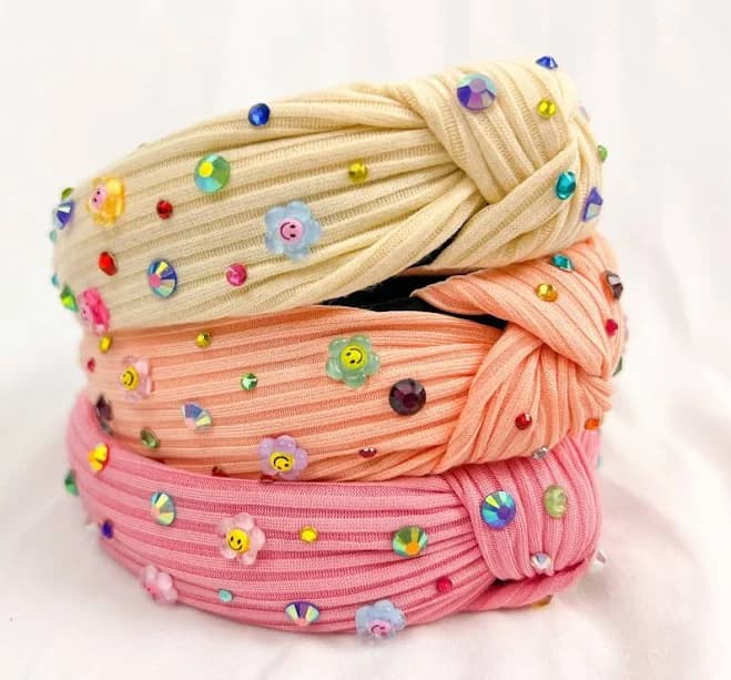 Girls Rhinestone Flower Headband
