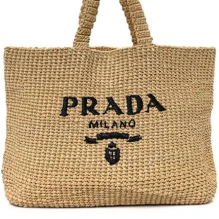 PRADA Crochet Raffia Tote Bag