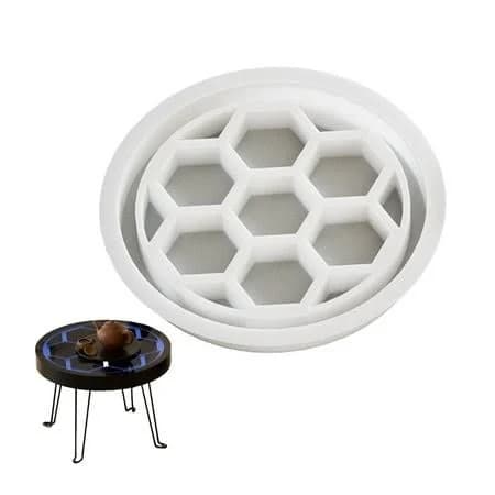 Flexible Sturdy Silicone Mold for Epoxy Resin Art Large Round Craft Supplies for Unique Home and Office Decorations, Size: Honeycomb, Clear