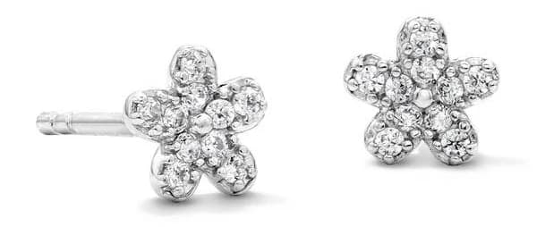 Sterling Silver CZ Flower Studs