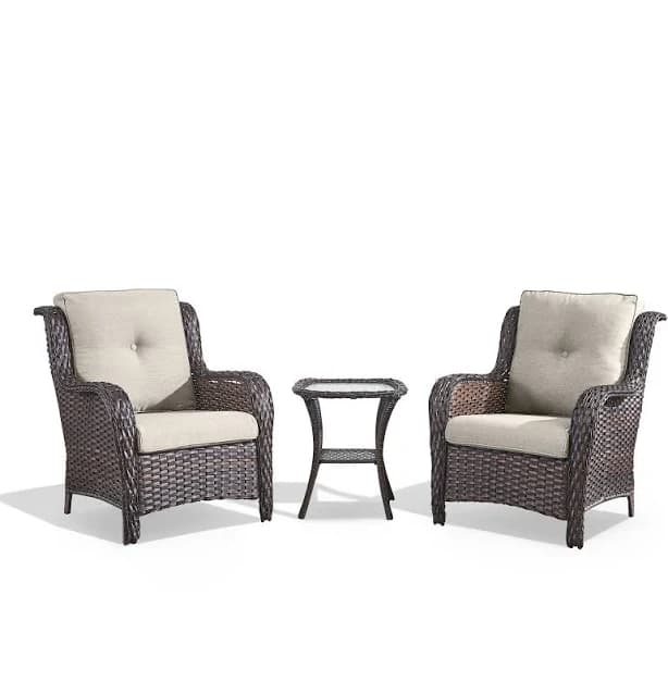 Rilyson Set of 2 Wicker Conversation Chairs