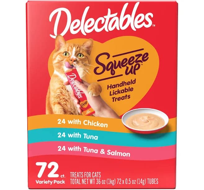 Hartz Delectables Squeeze Up Interactive Lickable Wet Cat Treat Variety Pack