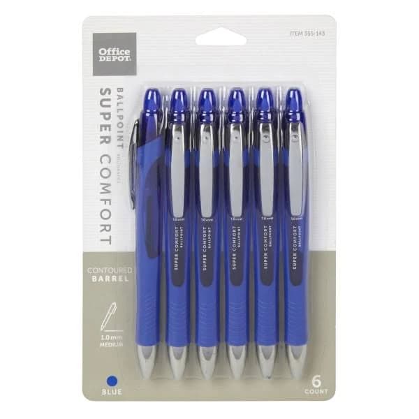 Office Depot Retractable Ballpoint Pens with Grip