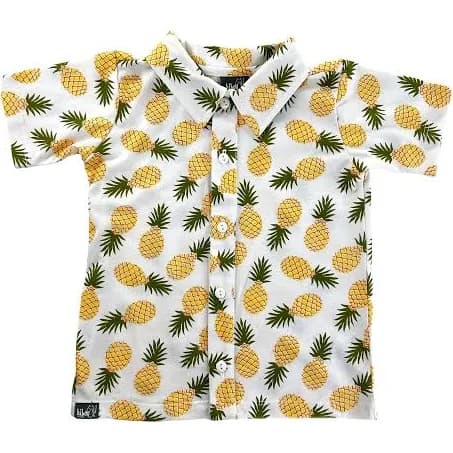 Little Boys Pineapple Short Sleeve Button Down Shirt