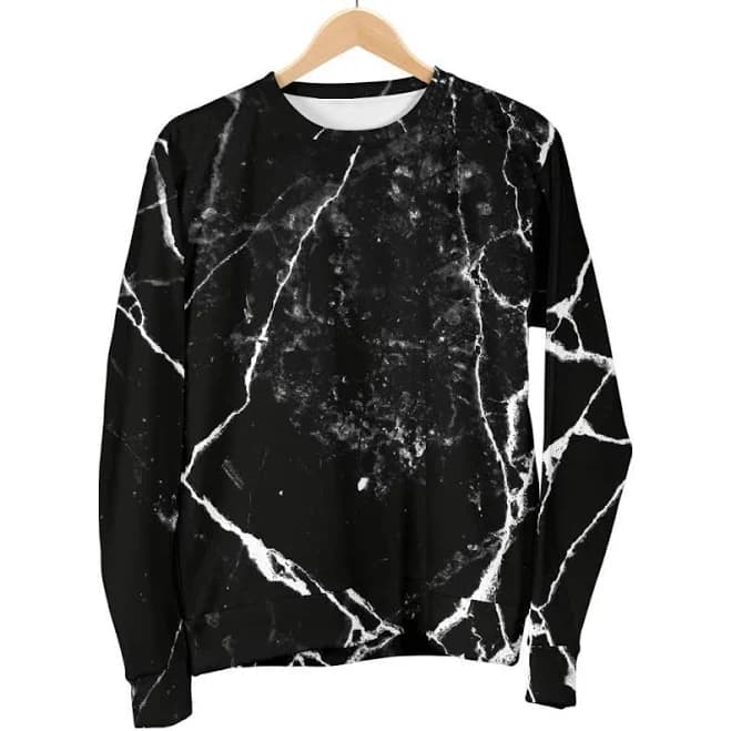 Men's Marble Print Crewneck Sweatshirt