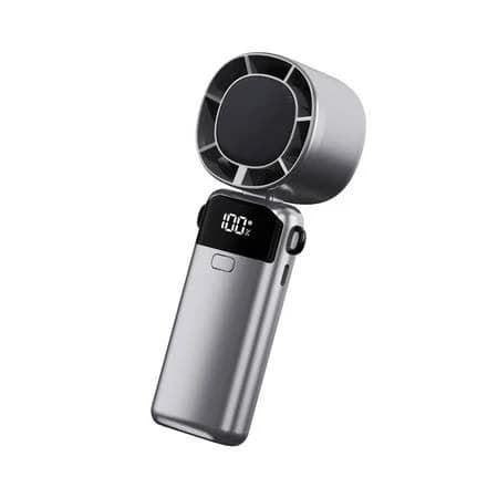 Quiet Handheld Fan 100 Speed Small Cooling Desk Fan USB C Rechargeable Table Fan for Indoor Office Travel Holiday, Gray