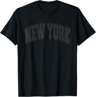 New York Arched Style Black Text and Outline T-Shirt