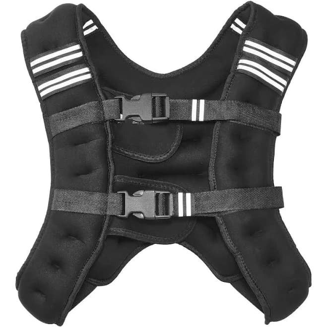 Weighted Vest for Men and Women with Pockets, Adjustable Fit - Black