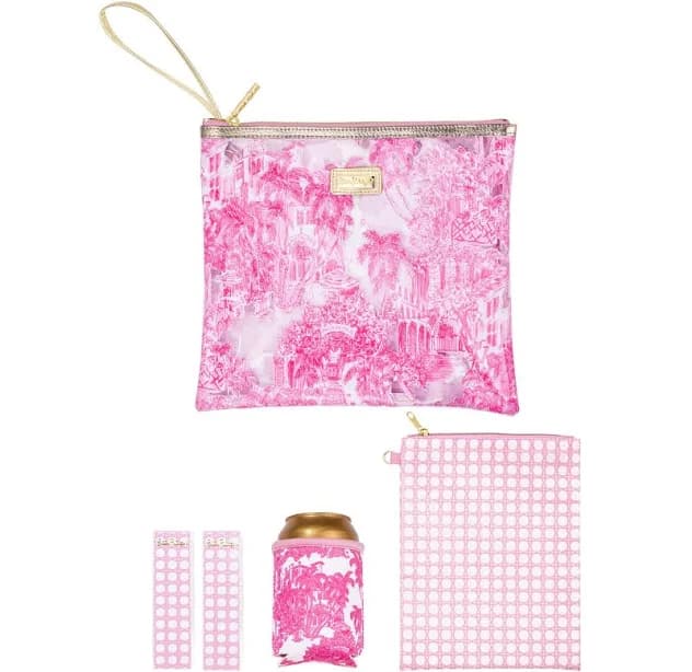 Lilly Pulitzer Palm Beach Toile Beach Day Pouch