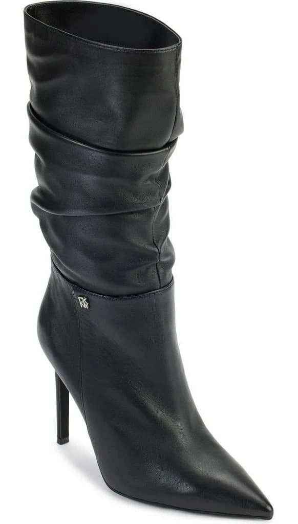DKNY Women's Maliza Pointed Toe Slouchy Leather Boots
