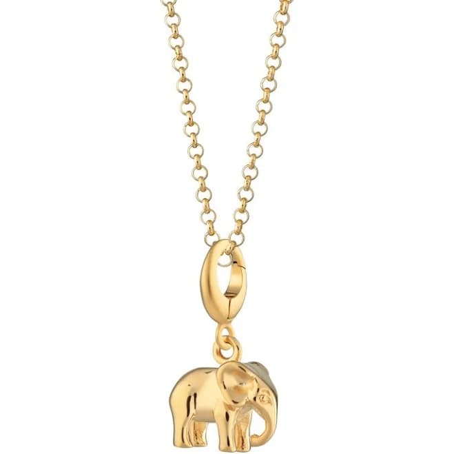Gold Elephant Charm Necklace