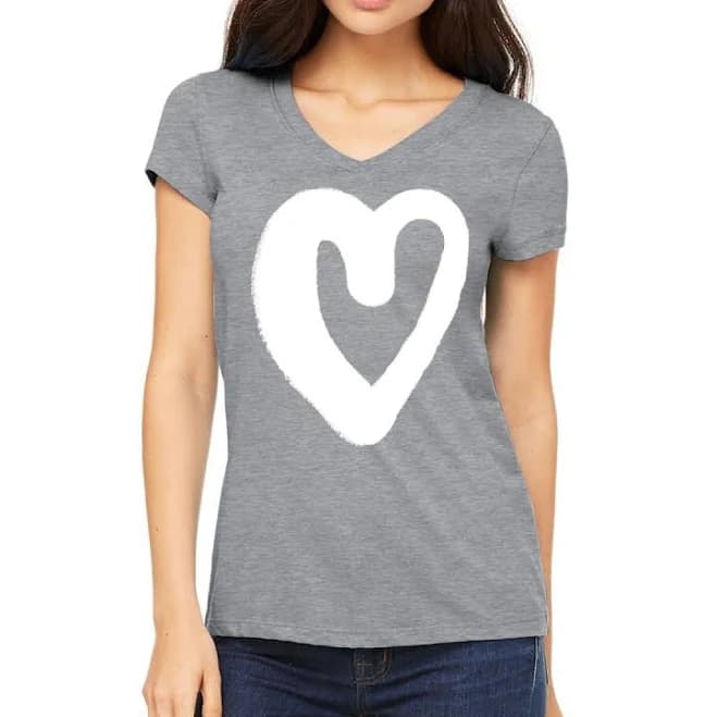 Artistshot Women's Cool Heart V-Neck T-Shirt