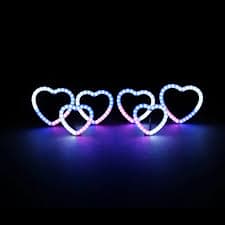 Newest 70mm 80mm Flow Series Heart Shape Halo Rings with Phone App Controller