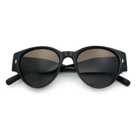 Women's Mod Vintage Thick Temple Round Hipster Sunglasses