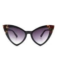 Angular Cat-Eye Sunglasses - Black & Tortoiseshell