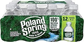 Poland Spring Half Pint Natural Spring Water, 8 Fl Oz (Pack of 48)