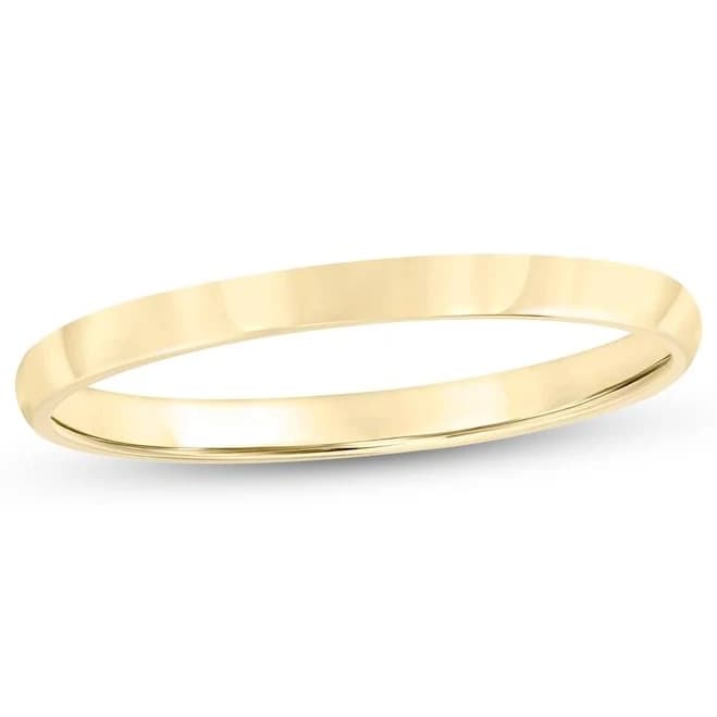 Zales 10K Gold Engravable Low Dome Wedding Band
