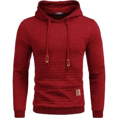 COOFANDY Men's Casual Long Sleeve Waffle Knit Hooded Sweatshirt