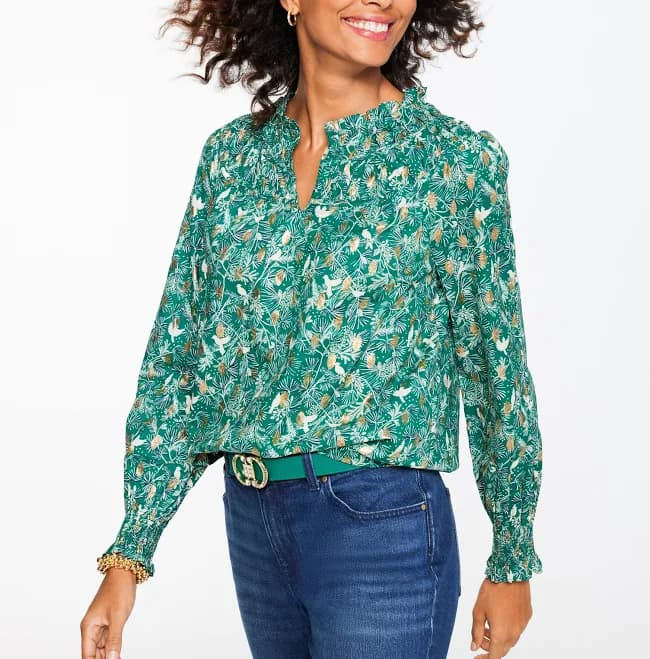 Talbots Women's Shirred Top