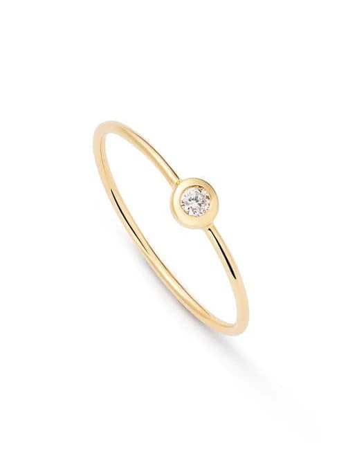Ana Luisa Women's Solid Yellow Gold Solo Lab-Grown Diamond Stacking Ring