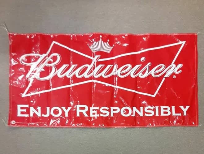 Large Budweiser Race Event Sponsor Banner 2011 Anheuser Busch 67"x34"