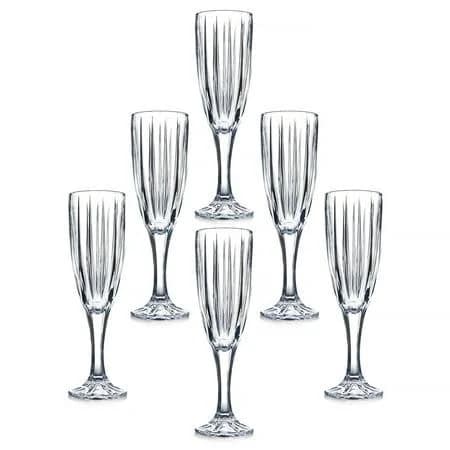 STP Goods Faceted Champagne Glass Set of 6
