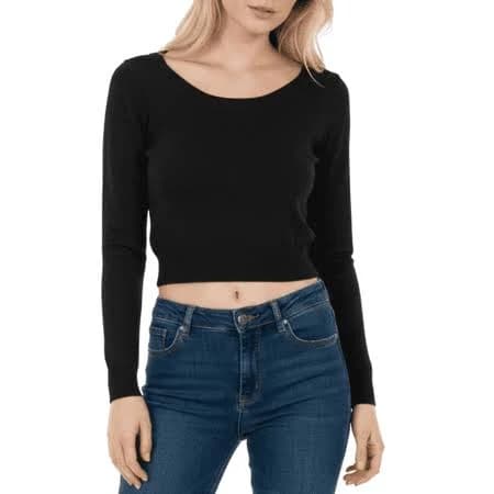 Women's Stretch Crewneck Long Sleeve Pullover Sweater