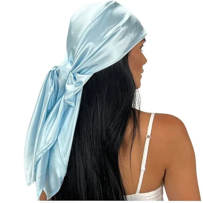 100% Mulberry Silk 36" Square Head Scarf Women's Bandana