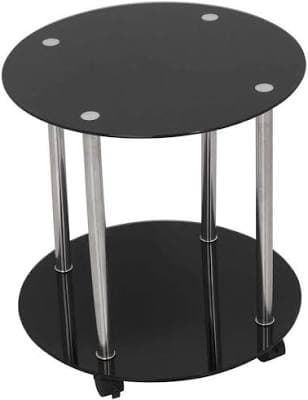 AVF Two Tier Round Wheeled End Table