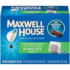 Maxwell House Singles Decaf Coffee Bags