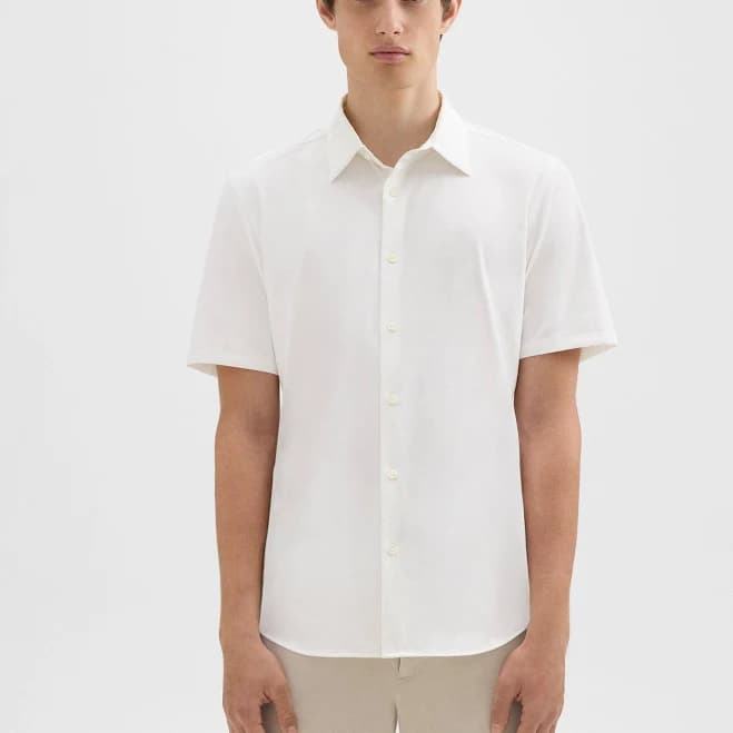 Theory Men's Structure Knit Irving Short Sleeve Shirt