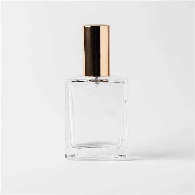 1.69 oz Clear Glass Perfume Bottle with Gold Spray Top - Crafter's Choice - Glass Bottles - 0.25 lb - 1 Set