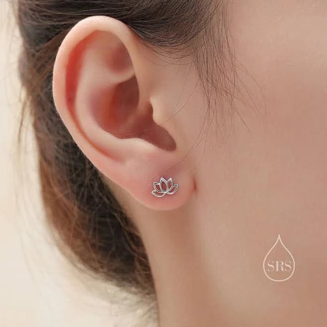 Lotus Flower Stud Earrings