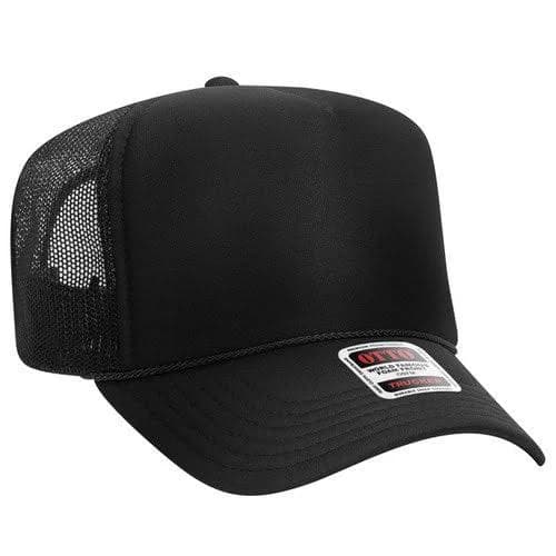Otto Cap 5 Panel High Crown Mesh Back Trucker Hat